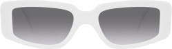 Chrome Hearts White Rectangular Sunglasses