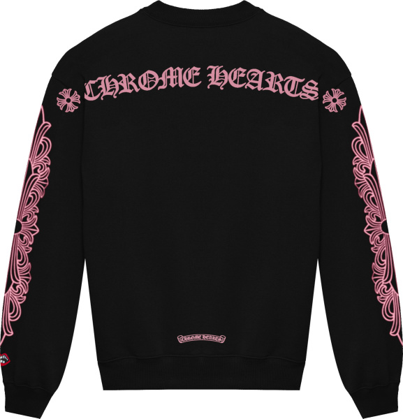 Chrome Hearts X Matty Boy Black And Pink Logo Sweatshirt