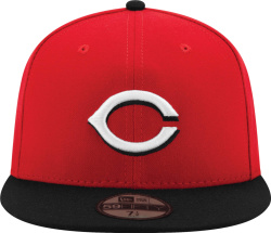 Cincinnati Reds Red And Black Brim Fitted Hat