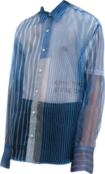 Blue & White Striped Sheer Shirt