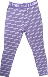 Cough Syrup Lavender Allover Logo Print Thermal Knit Pants