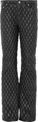 Black Diamond-Quilted Leather Pants