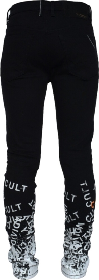 Cult Of Individuality Black Logo Print Jeans