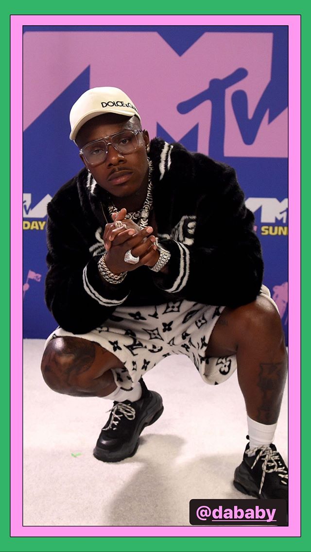 DaBaby Attends The 2020 VMAs in a D&G Hat, Supreme Jacket, & Balenciaga Sneakers