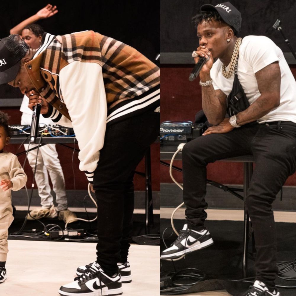 DaBaby Wearing a Burberry Varsity Jacket With a Celine Bag & Nike Dunks |  Incorporated Style
