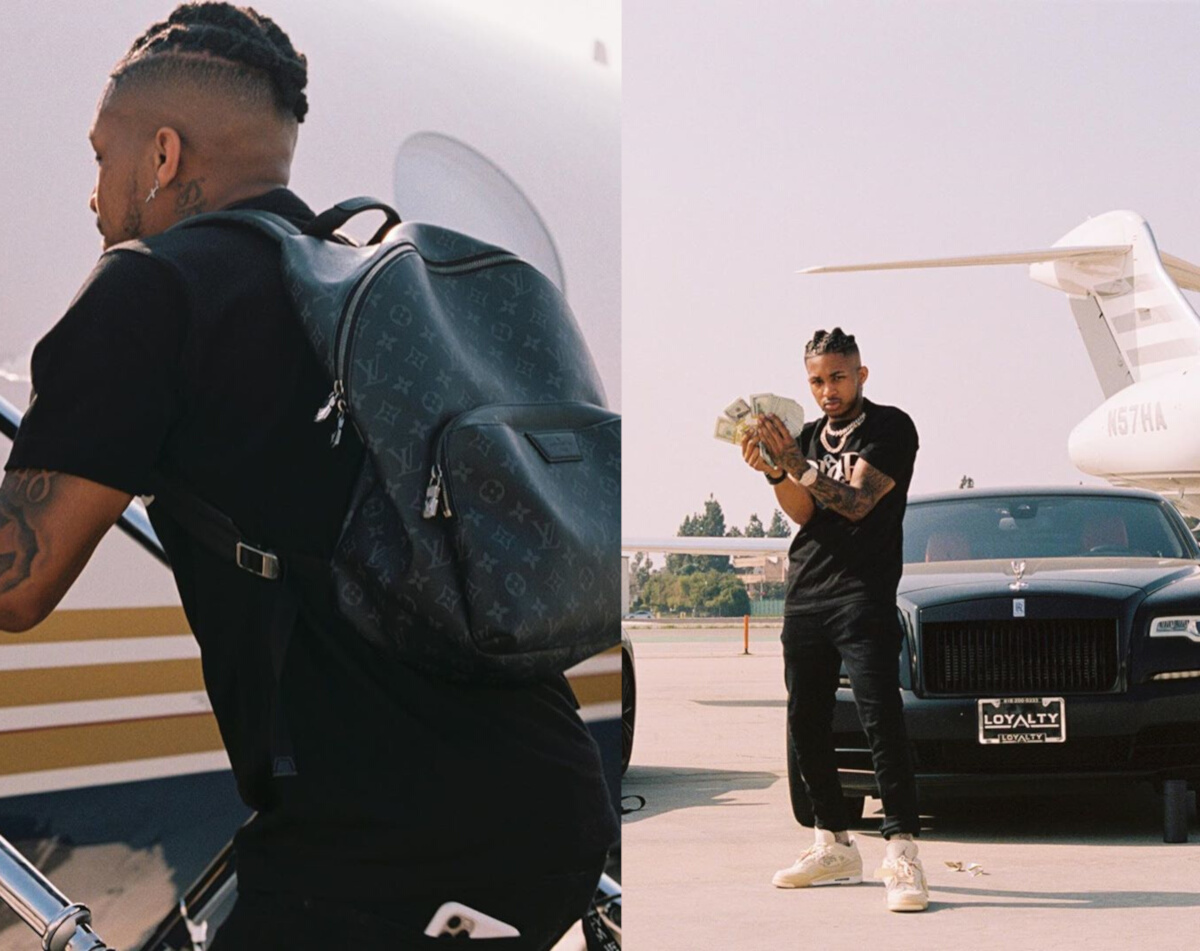 DDG Wearing a Dior Tee, Louis Vuitton Backpack & Jordans For His Birthday
