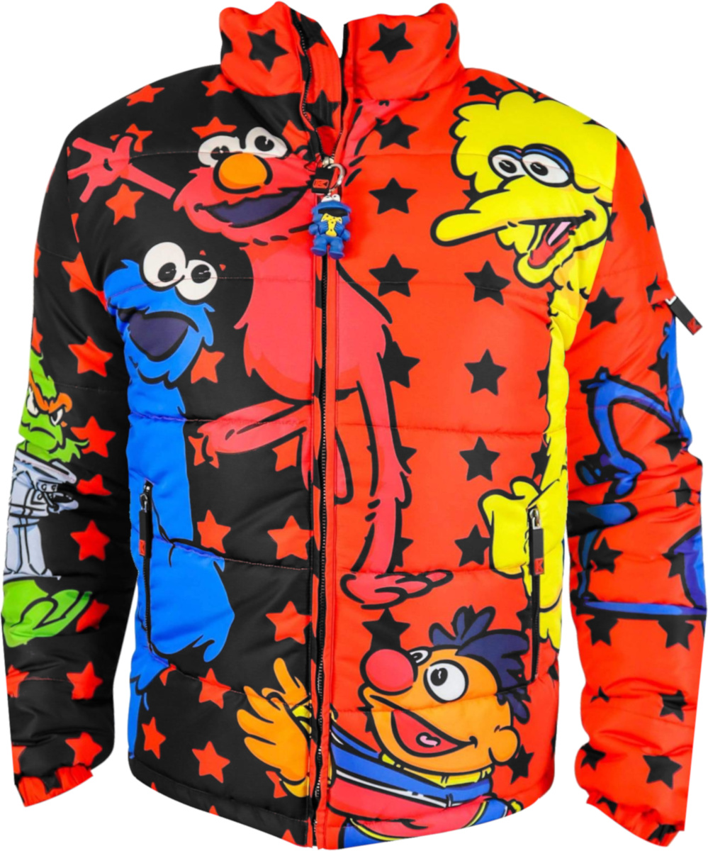 deKryptic x Sesame Street Red Puffer Jacket | Incorporated Style