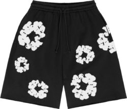 Denim Tears Black Cotton Wreath Sweatshorts
