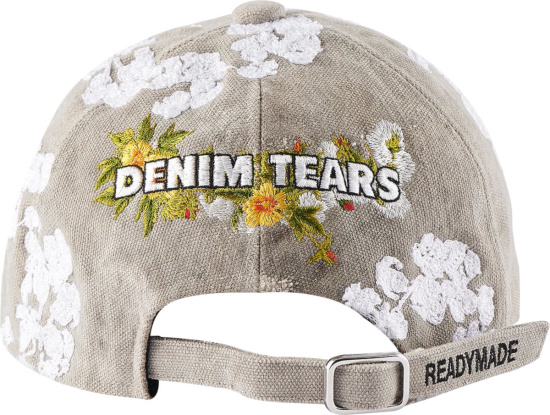 Denim Tears Grey Cotton Wreath Print Hat