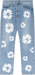 Light Wash Blue Cotton Wreath Jeans