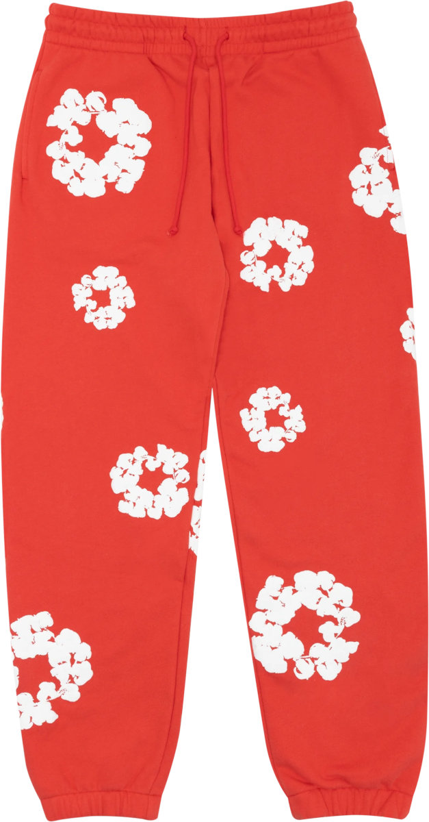 Denim Tears Red Cotton Wreath Sweatpants | INC STYLE