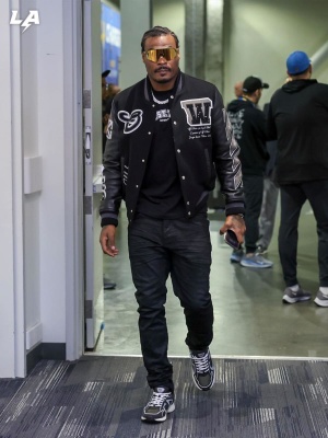 Derwin James Oakley Sunglasses Off White Jacket And Tee And Dior Sneakers