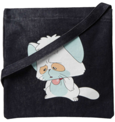 Designer Undercover Cartoon Cat Printed Denim Tote Bag