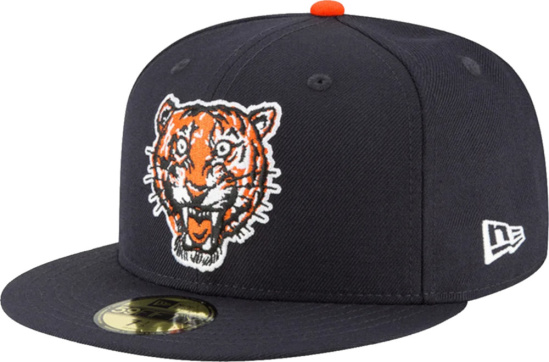 Detroit Tigers Navy Tiger Head Logo 59fifty Fitted Hat
