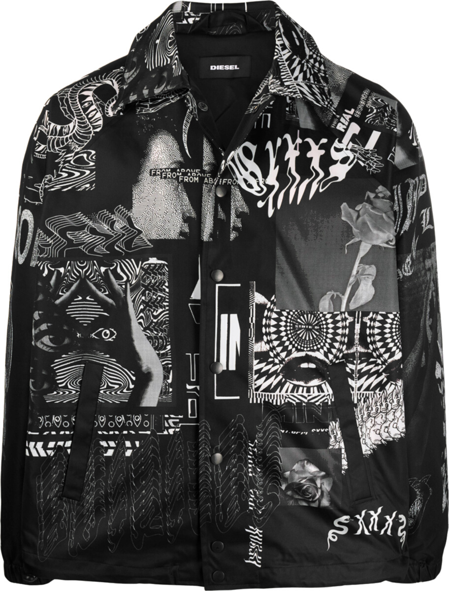 Diesel Black Abstract 'J-Akiprint' Jacket | Incorporated Style