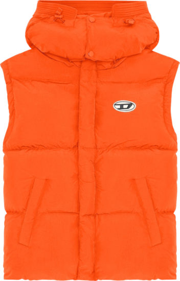 Diesel Bright Orange Rolf Puffer Vest