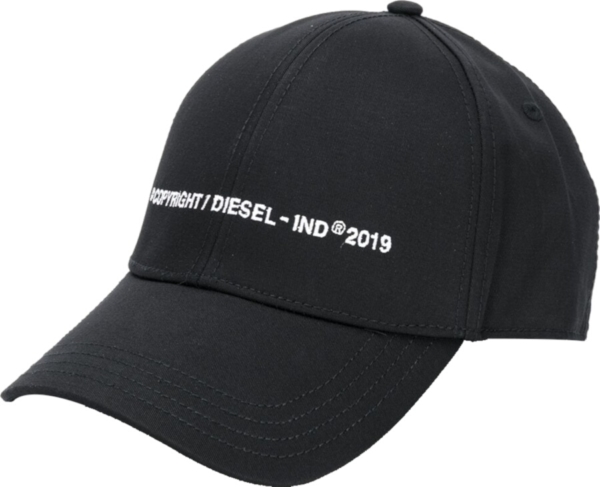 Diesel Copyright Embroidered Black Hat
