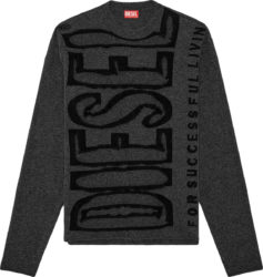 Diesel Dark Grey Vertical Logo K Floyd Sweater