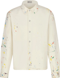 White Paint Splatter Overshirt