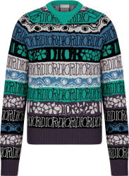 Dior x Shawn Blue Multicolor Striped Sweater