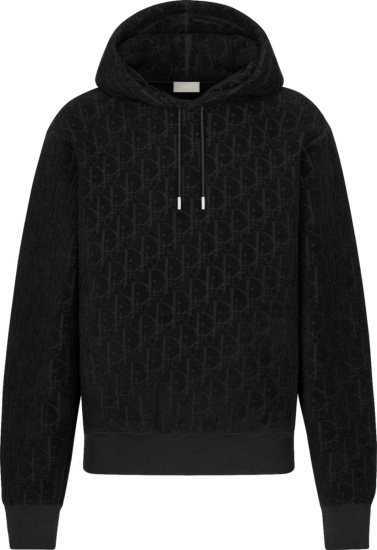 Dior Black Terry Oblique Hoodie | INC STYLE