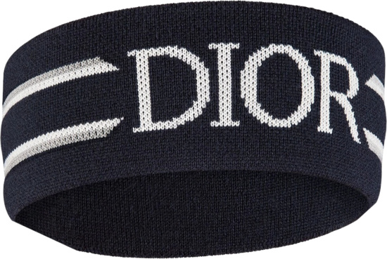 Dior Navy Logo-Stripe Headband | INC STYLE