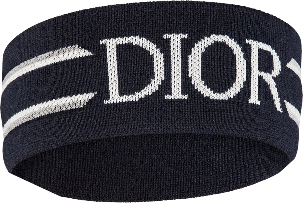 Dior Navy Striped 'DIOR' Headband | Incorporated Style