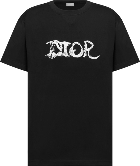 Dior x Peter Doig Black & White-Logo T-Shirt | Incorporated Style