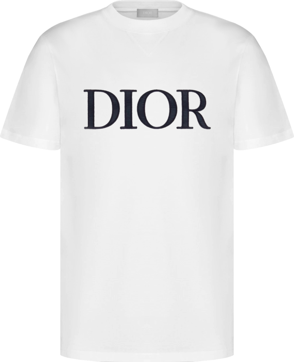 Dior White & Navy-Logo T-Shirt | INC STYLE