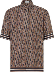 Brown & Navy Pixel Oblique Shirt