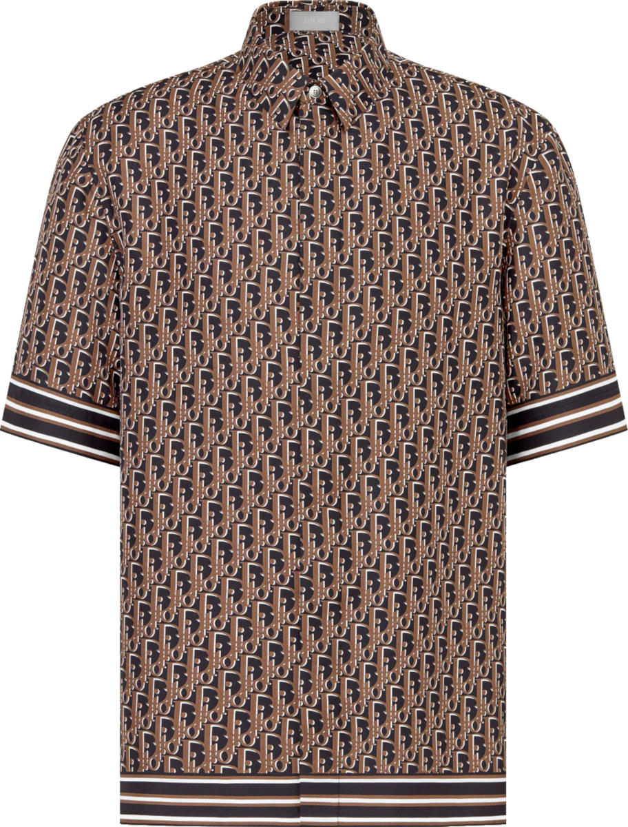 Dior Brown & Navy Pixel Oblique Shirt | INC STYLE