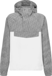 Grey Oblique & White Split Anorak Jacket