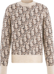 Beige & Brown Oblique Sweater