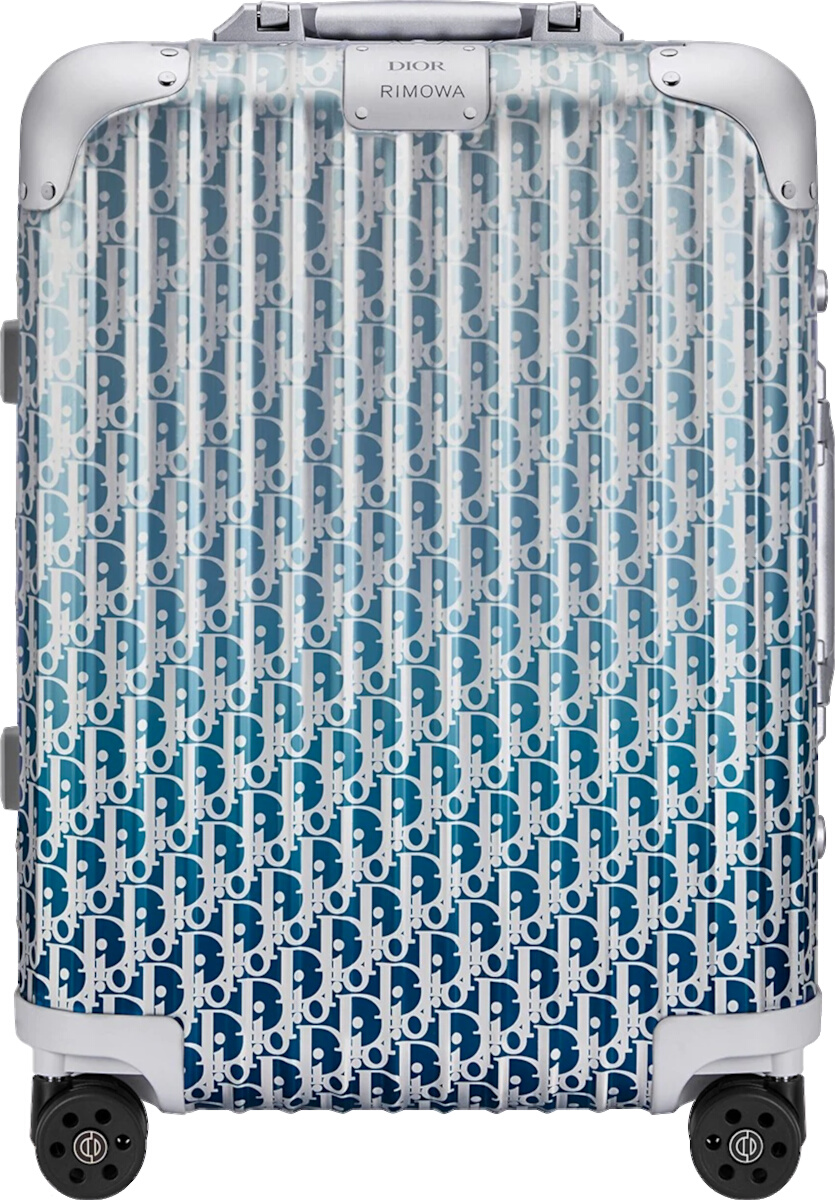 CHRISTIAN DIOR X RIMOWA Aluminum Gradient Cabin Luggage Blue Multi 1240898
