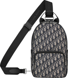 Beige Oblique Sling Backpack