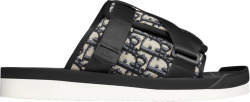 Black & Beige Oblique 'Alpha' Sandals