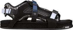 Black & Beige Oblique 'Atlas' Sandals