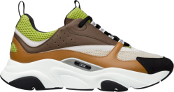 Ivory, Lime Green, & Brown 'B22' Sneakers