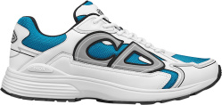 White & Teal Blue 'B30' Sneakers