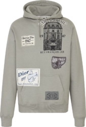 Dior Archives Patch Grey Hoodie