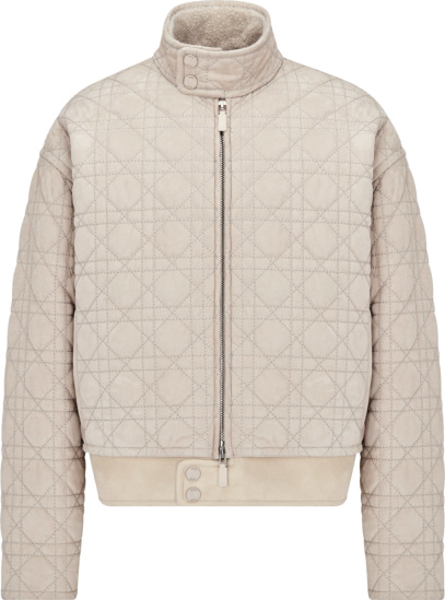 Dior Beige Cannage Quilted Nubuck Jacket