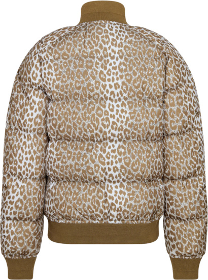 Dior Beige Leopard Mizza Print Puffer Jacket