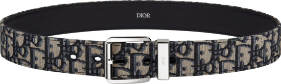 Dior Beige Oblique And Silver Tone T Buckle Belt 4333plyse H05e