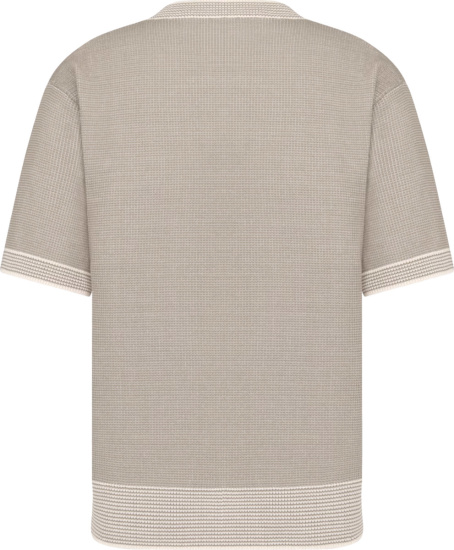 Dior Beige Tramato Knit Logo T Shirt