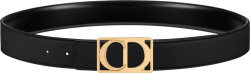 Dior Black And Gold Cd Icon Square Buckle Belt