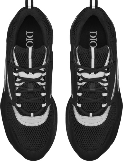 Dior Black And Silver Stripe B22 Sneakers