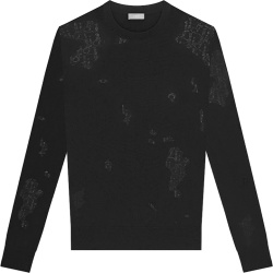 Dior Black Eroded Oblique Knit Crewneck Sweater