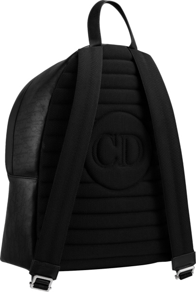 Dior Black Leather Oblique Reflective Rider Backpack