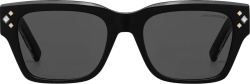 Dior Black Square Cd Diamond Stripe Sunglasses