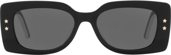Dior Black Wide Rectangular Double Star Sunglasses